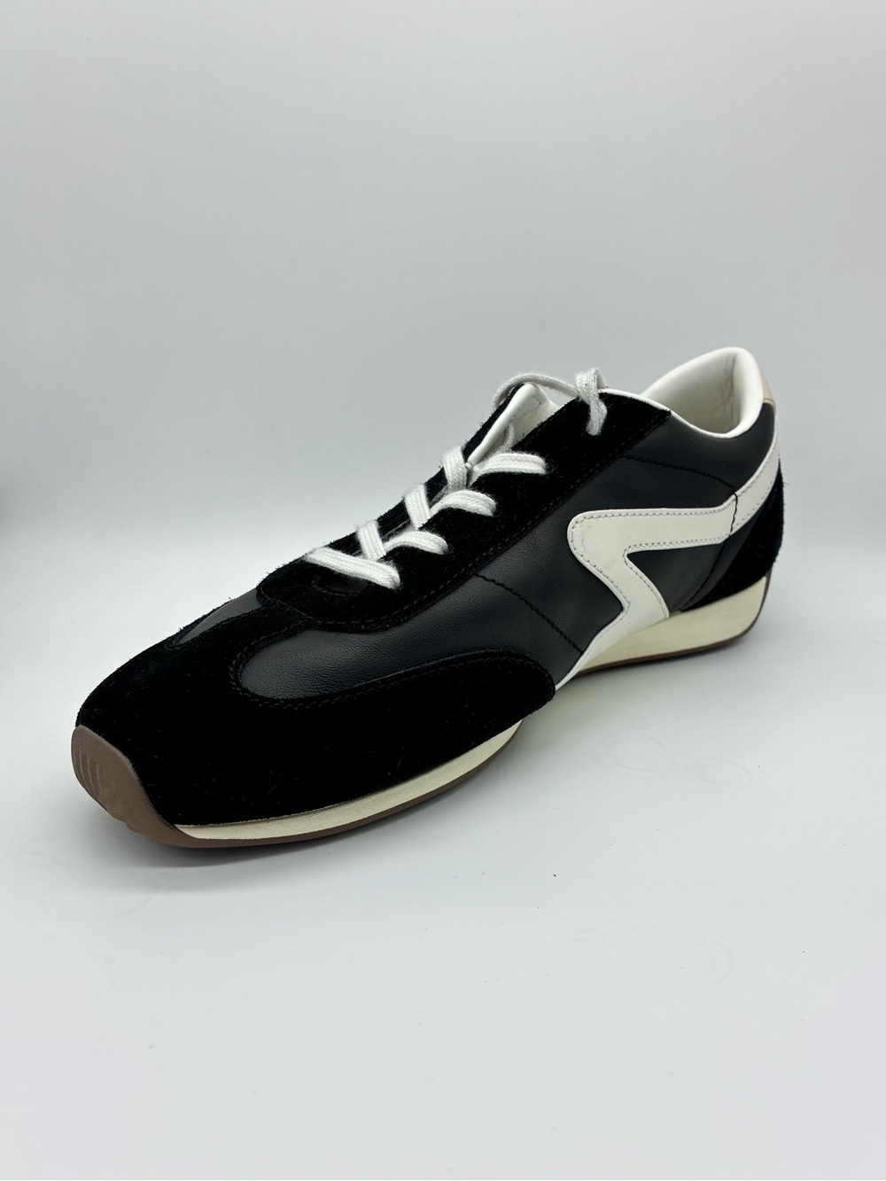 Rag & Bone Black White Suede Leather Sneakers 38.5 / 8.5